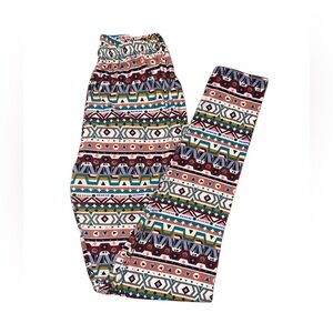 🟣M USA Patterned Leggings – One Size (Fits M-L)